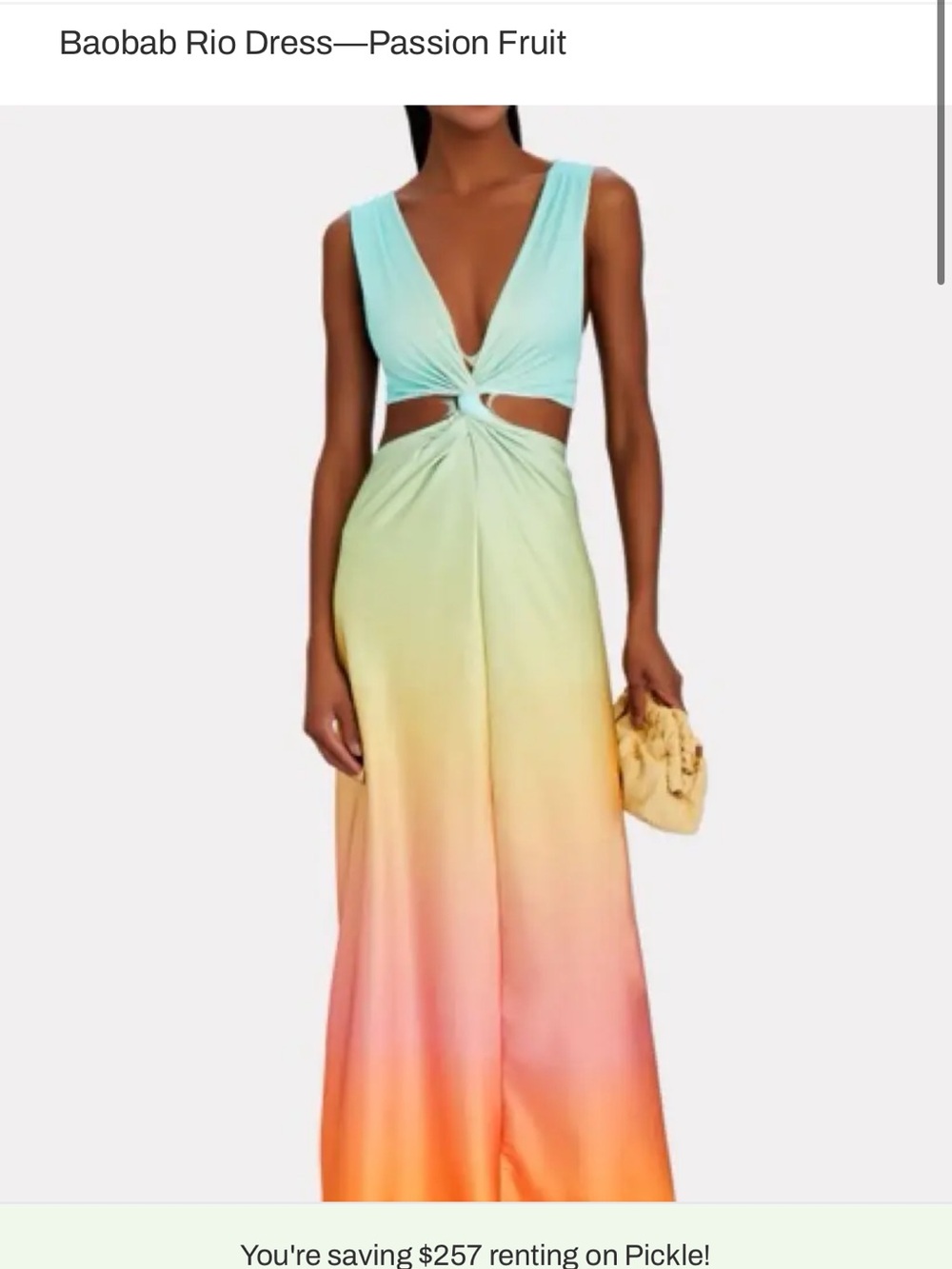 Baobab Rio Ombr Rainbow Cutout Maxi Dress SMALL
Passion Fruit - Picture 14 of 14